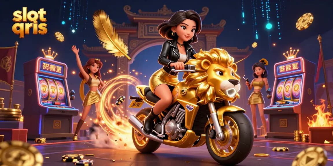 Spin and win big with slot qris, featuring vibrant casino elements and action-packed characters.