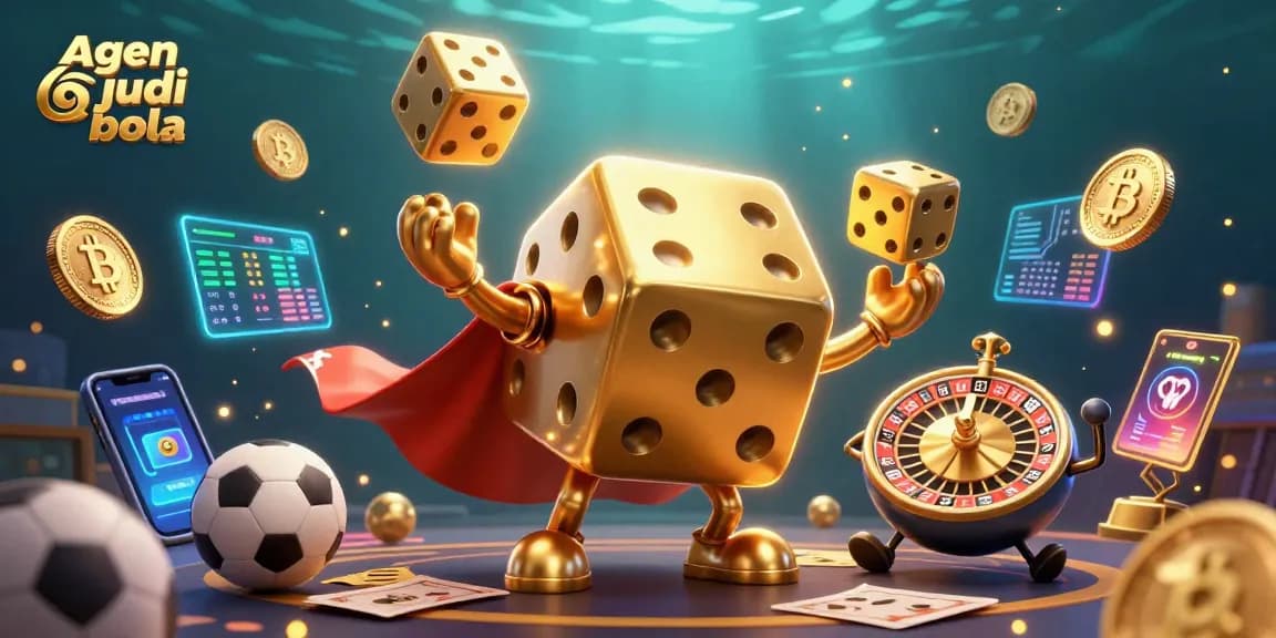 Bettors enjoy exciting moments with agen judi bola, featuring golden dice golem and sports betting elements
