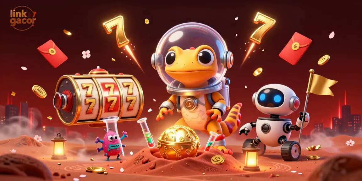 Engage with link gacor as a Martian gecko uncovers a golden casino in space.