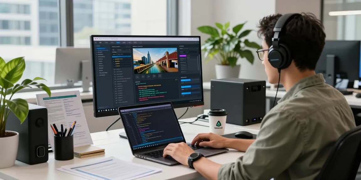 AI detector dashboard in a modern workspace showcasing content moderation analytics.