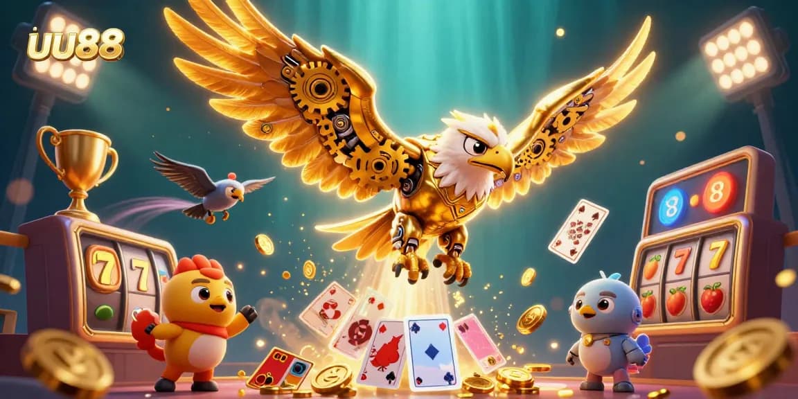 uu88 illuminating the excitement of slot reels and jackpots in a dynamic casino scene