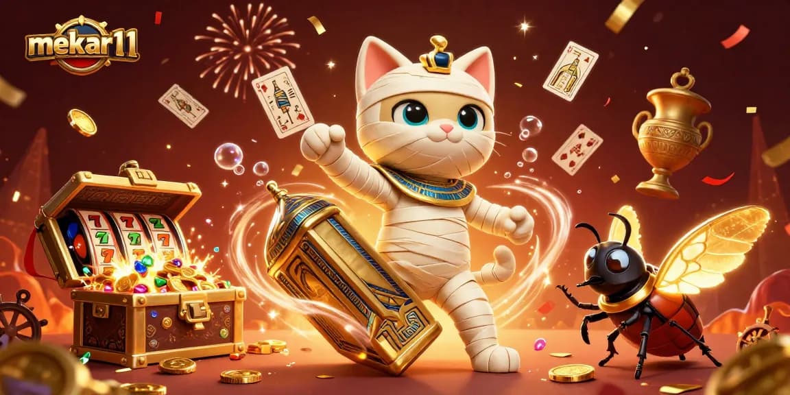 Experience the thrill of mekar11 with vibrant gaming elements in a 3D casino adventure.