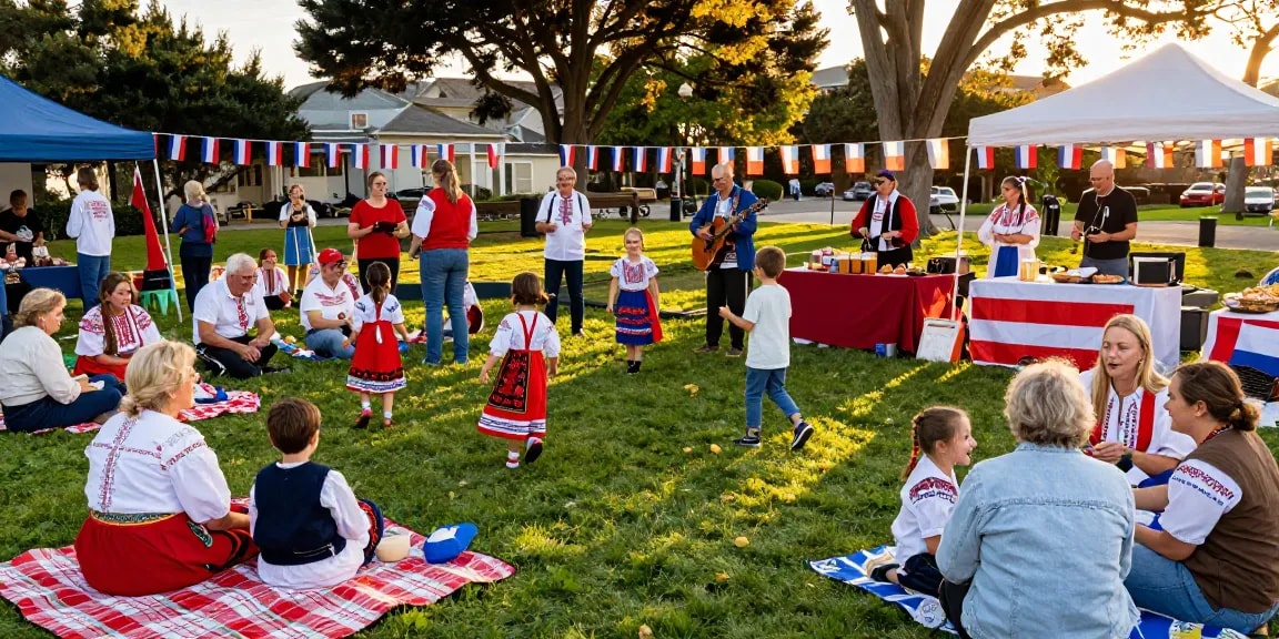 Community event at Polish San Francisco celebrating culture at https://www.sfpol.com/ with families enjoying food, music, and connection.