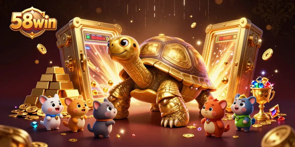 Experience the excitement of 58win with vibrant casino-themed cartoon 3D illustration.