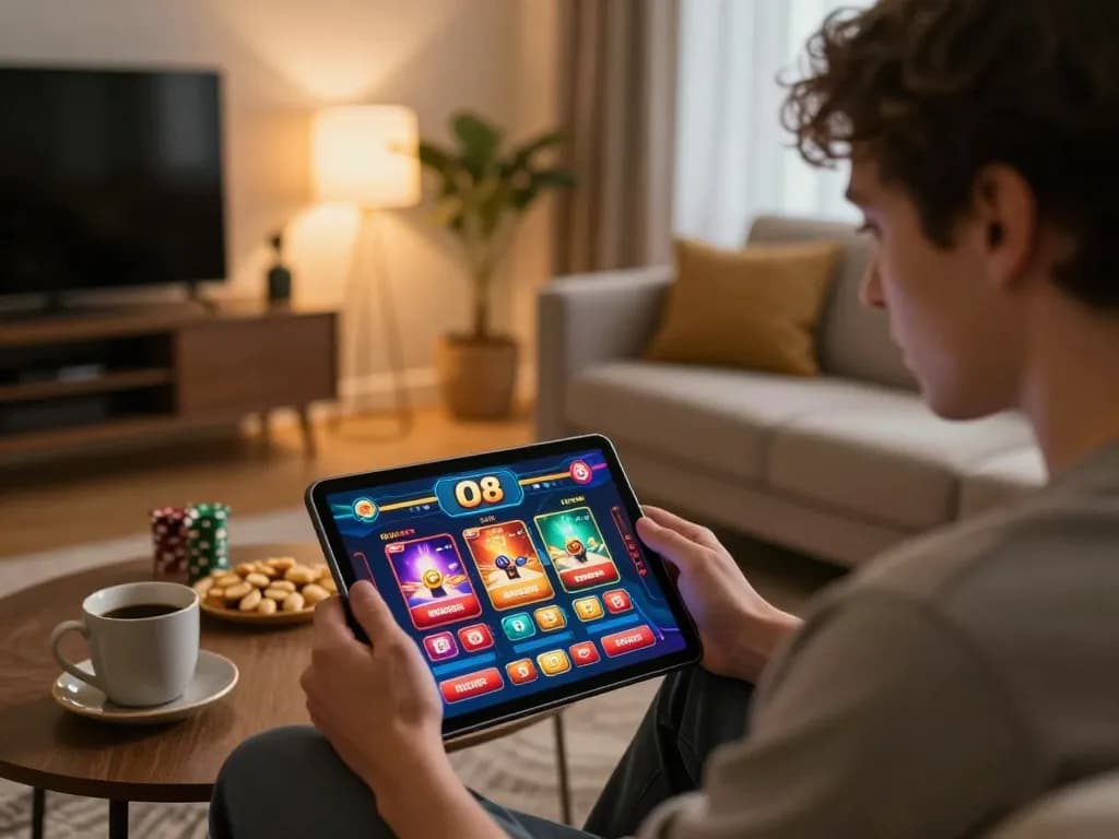 O8 player analyzing strategies while engaging in an exciting online casino game