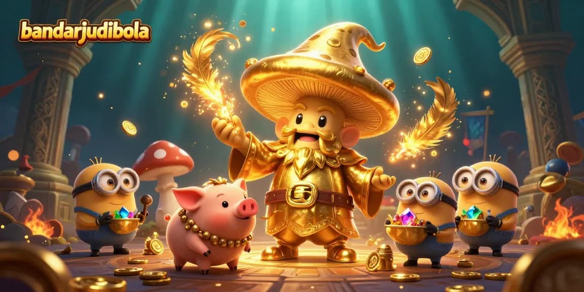Engage in exciting gameplay at bandarjudibola with the wizard and treasure-hunting pig in action!