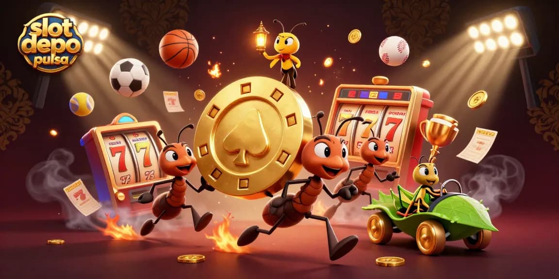 Permainan slot depo pulsa dengan karakter lucu dan chip emas besar mendorong kemenangan mereka.