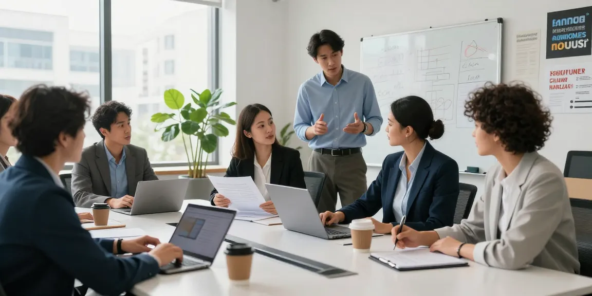 Self-employed individuals collaborating in a modern office to enhance business opportunities.