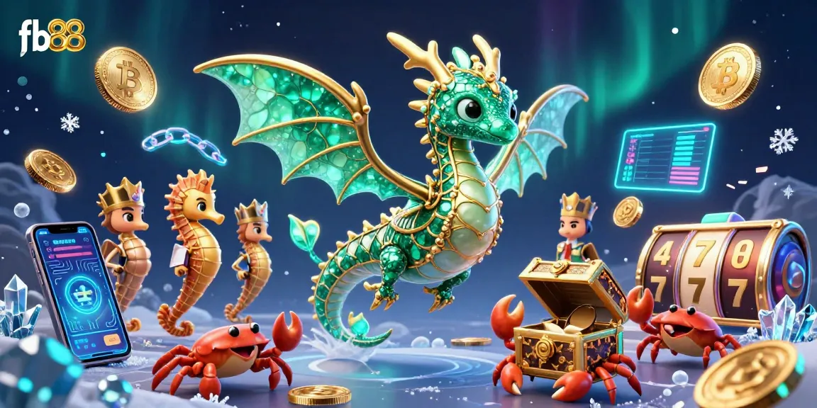 Engage with fb88's neon-glam casino world filled with gaming treasures and crypto elements.