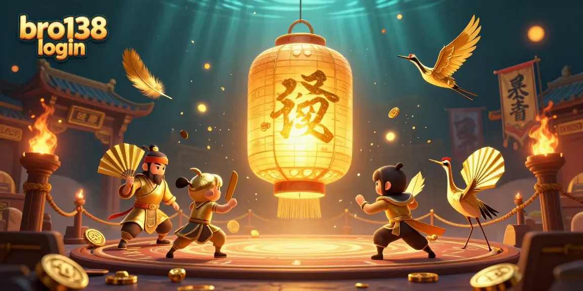Engage with bro138 login for a thrilling casino experience featuring a golden lantern spirit and vibrant elements.