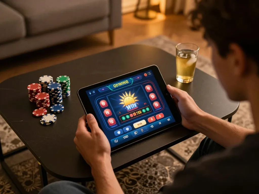 Engaging gameplay on the sun win casino app, showcasing strategic betting and a comfortable setup.