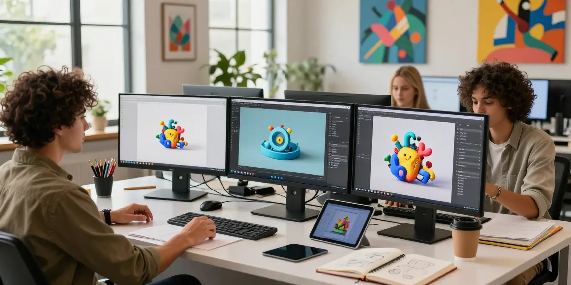 A team of designers utilizing Nano Banana Pro AI image editor in a vibrant digital workspace during a creative brainstorming session.