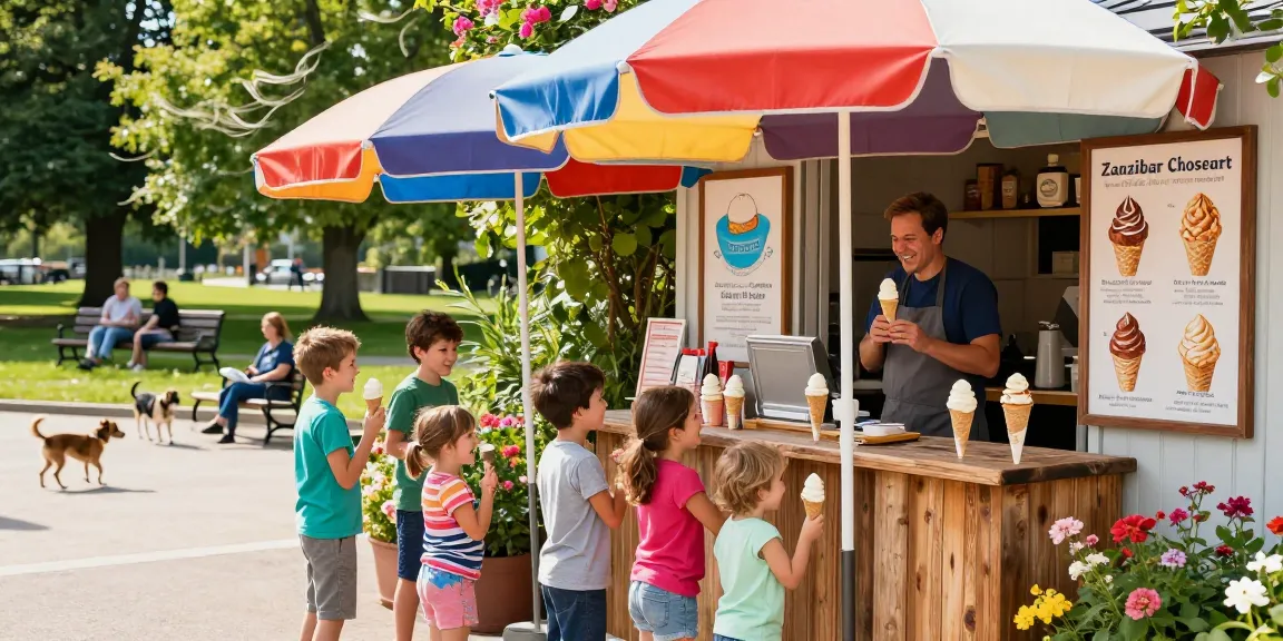 Experience the delightful ambiance at Brain Freeze Ice Cream Shoppe in Green Bay, filled with families enjoying colorful ice cream cones.
