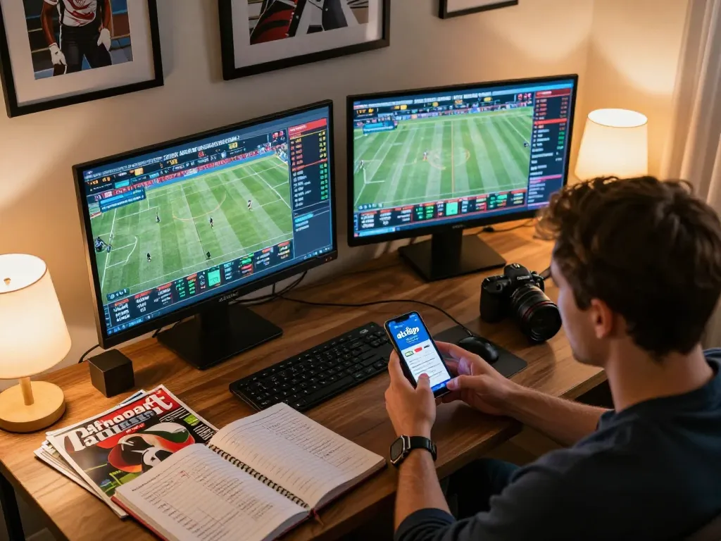 Place bets using the abc8go app while following live sports action on multiple screens.