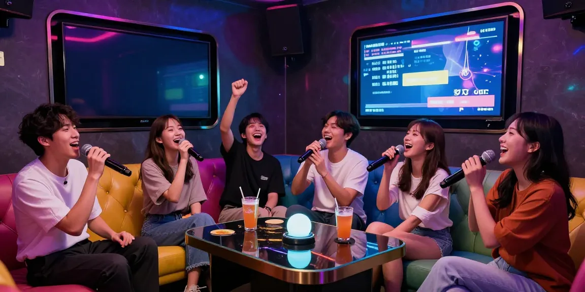 강남의 달토에서 친구들과 함께 즐거운 노래를 부르는 모습