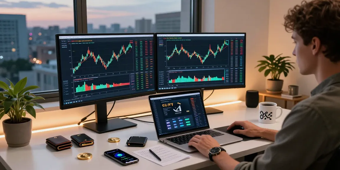 Cricbet trading setup with cryptocurrency charts, digital wallets, and real-time market feed.