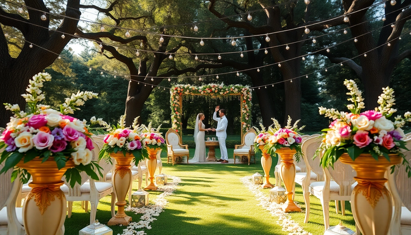 Experience the charm of the Best Wedding Venue Jacksonville with an elegant garden wedding setup.