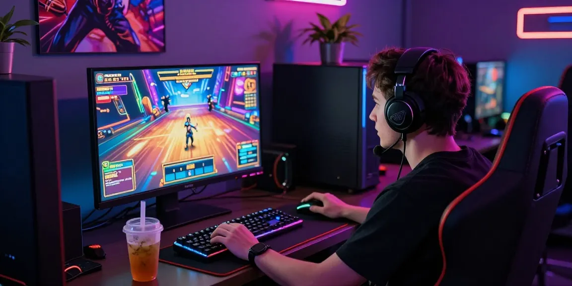 Playbook88 online gaming setup with vibrant slots game displayed and immersive accessories.