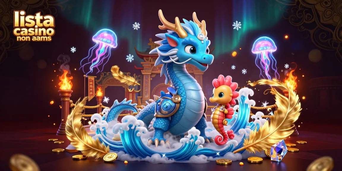 Migliora la tua esperienza di gioco con la lista casino non aams che presenta un drago mitico e un cavaliere cavalluccio marino.