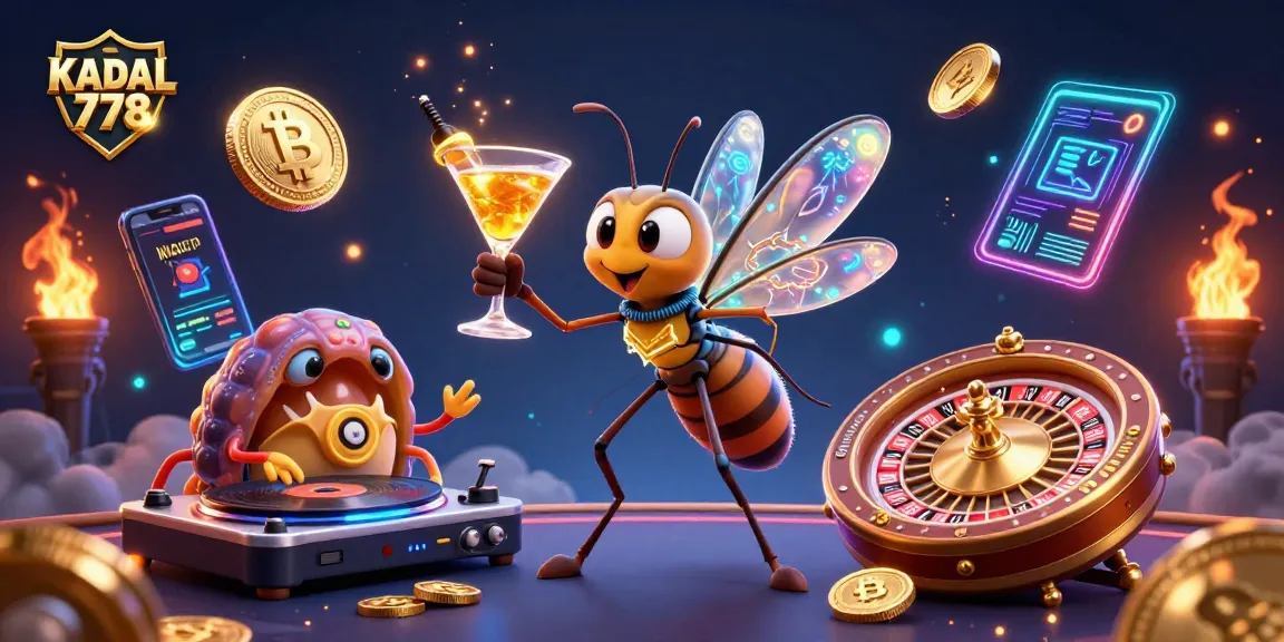 KADAL 778 brings excitement to players with a vibrant casino scene featuring a golden roulette wheel and blockchain elements.