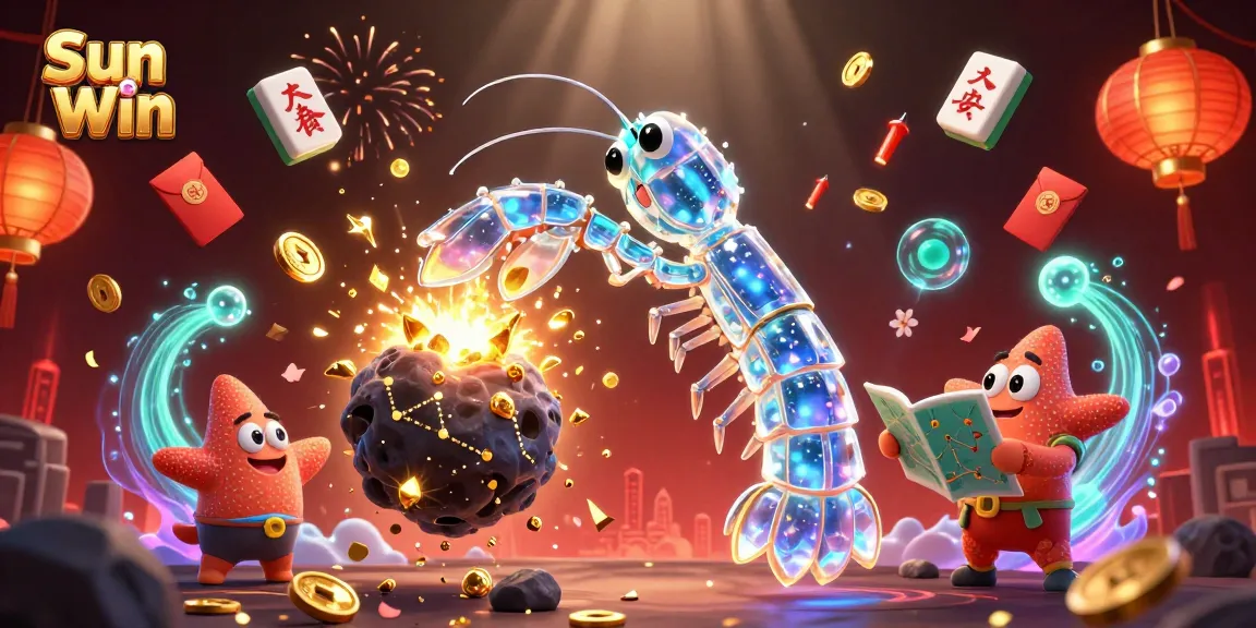 Win big with Sun Win in this vibrant, action-packed 3D casino illustration featuring galactic themes.