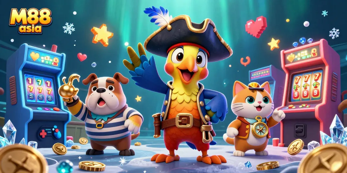 Engage with thrilling M88 asia online casino action featuring vibrant, cartoon-style 3D characters.