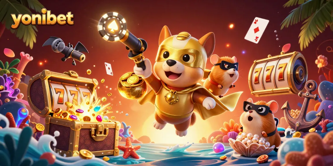 Experience exciting gameplay with yonibet's superhero-themed casino adventure illustration.