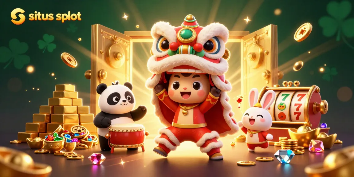 Gambarlah situs slot dengan karakter kucing naga dan koin emas berkilau untuk mendapatkan hadiah besar.