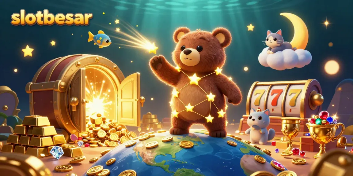 Experience winning excitement with slotbesar showcasing lively 3D casino elements.